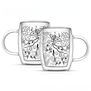 Star Wars The Mandalorian JoyJolt Grogu Nature Friend Double Wall Coffee Mug Set